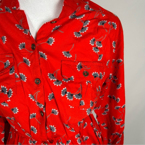 Angie Red Long Sleeve Dress Size Medium - Picture 2 of 5